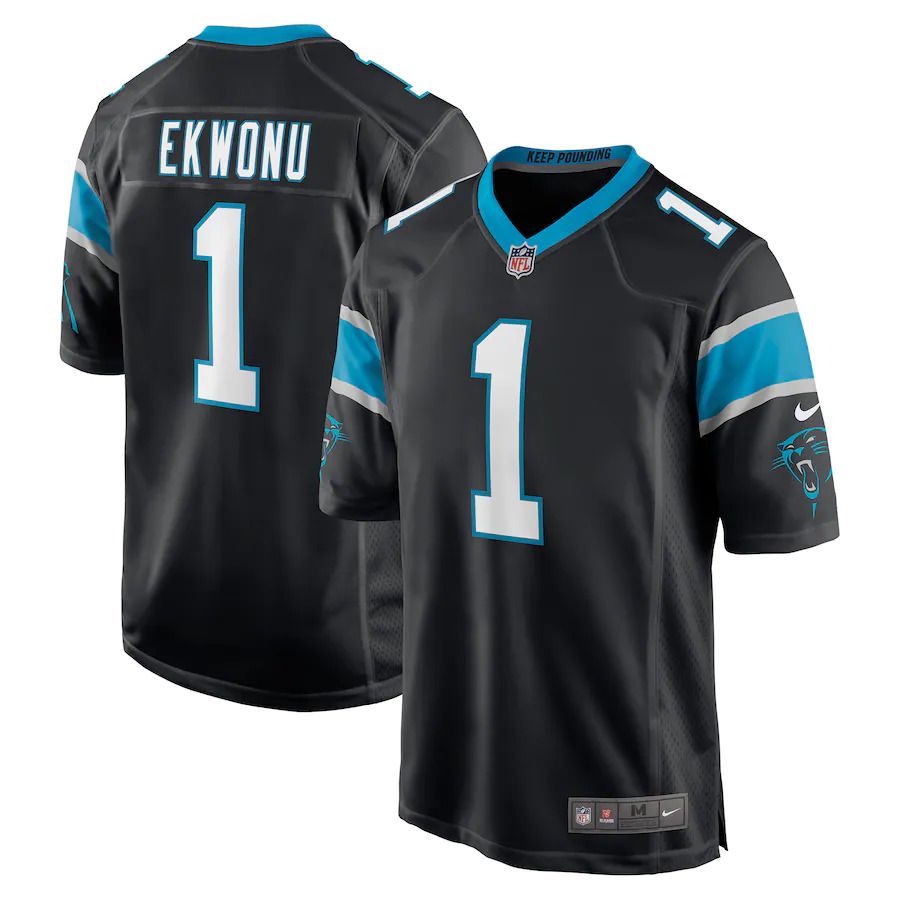 Men Carolina Panthers #1 Ikem Ekwonu Nike Black 2022 NFL Draft First Round Pick Game Jersey->kansas city chiefs->NFL Jersey